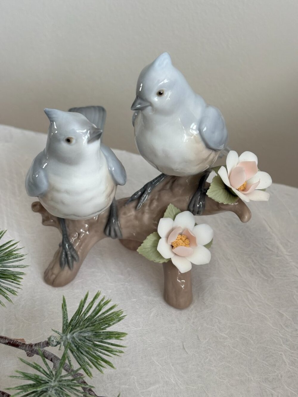 LLADRÓ Nature's Duet Figurine 1006917 Porcelain Birds on Branch New